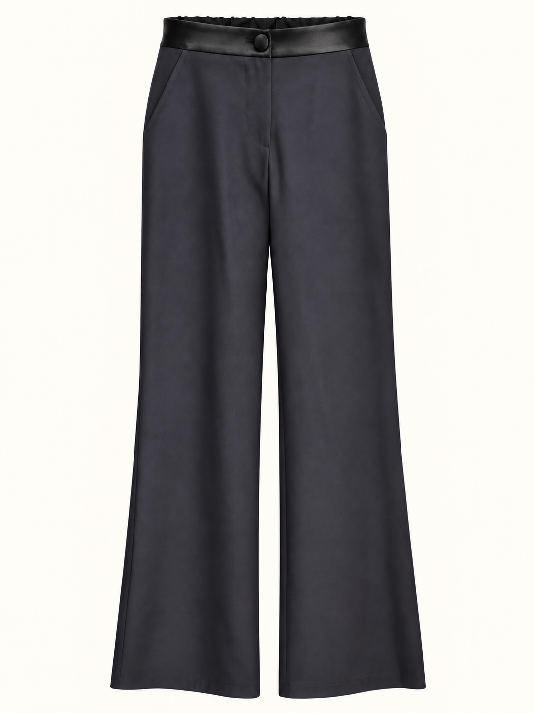 no-nà - Pantalone con fascione raso nero