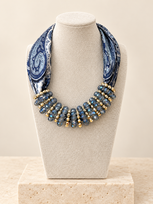 Collana foulard con pietre