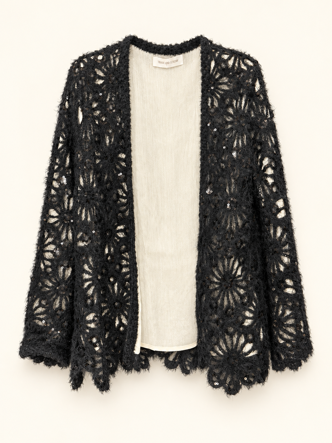 Trash and Luxury- Cardigan maglia traforata