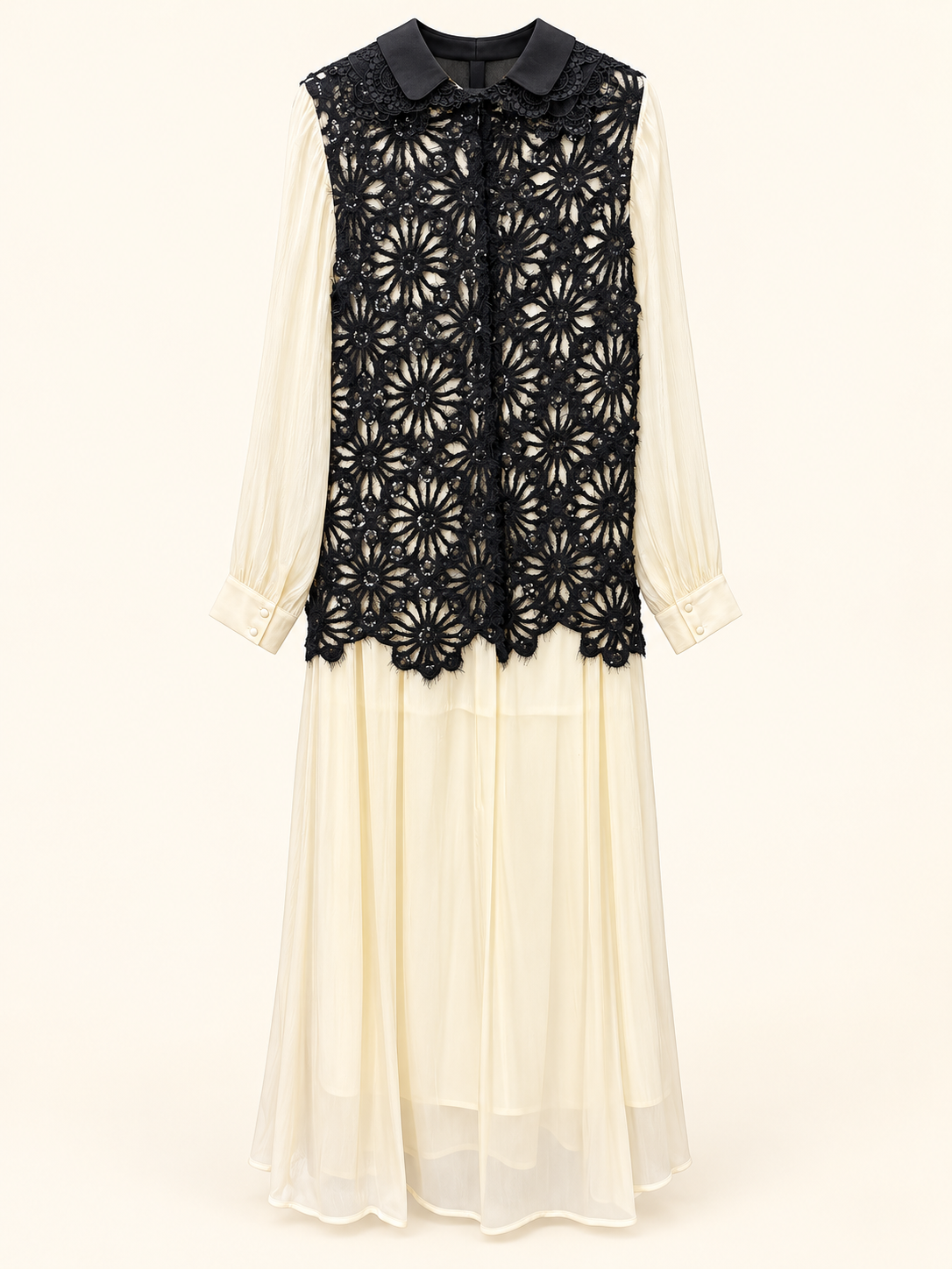Trash and Luxury - Abito chiffon e maglia traforata