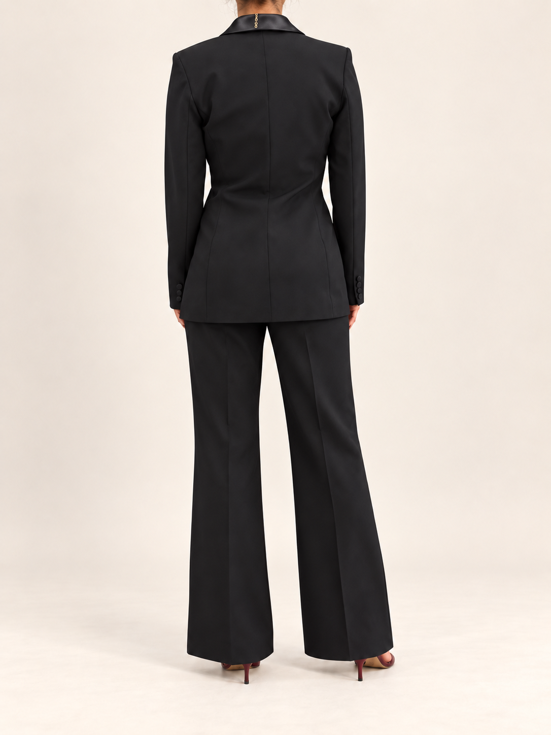no-nà - Pantalone con fascione raso nero