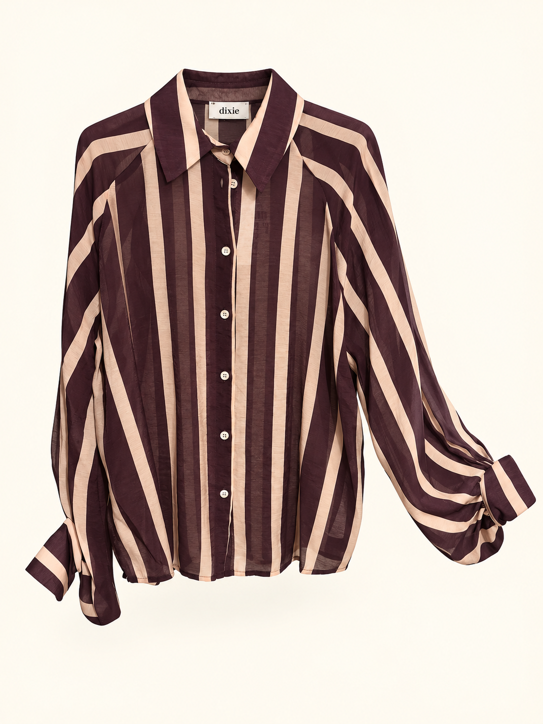 DIXIE - camicia a righe vino e beige