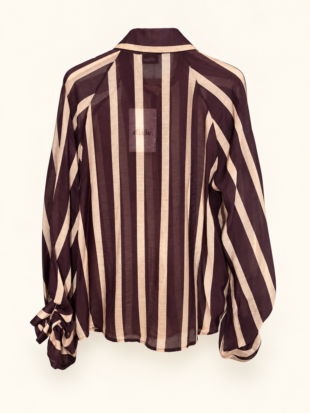 DIXIE - camicia a righe vino e beige