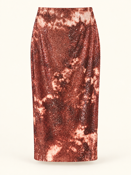 Trash and Luxury gonna paillettes marmorizzata