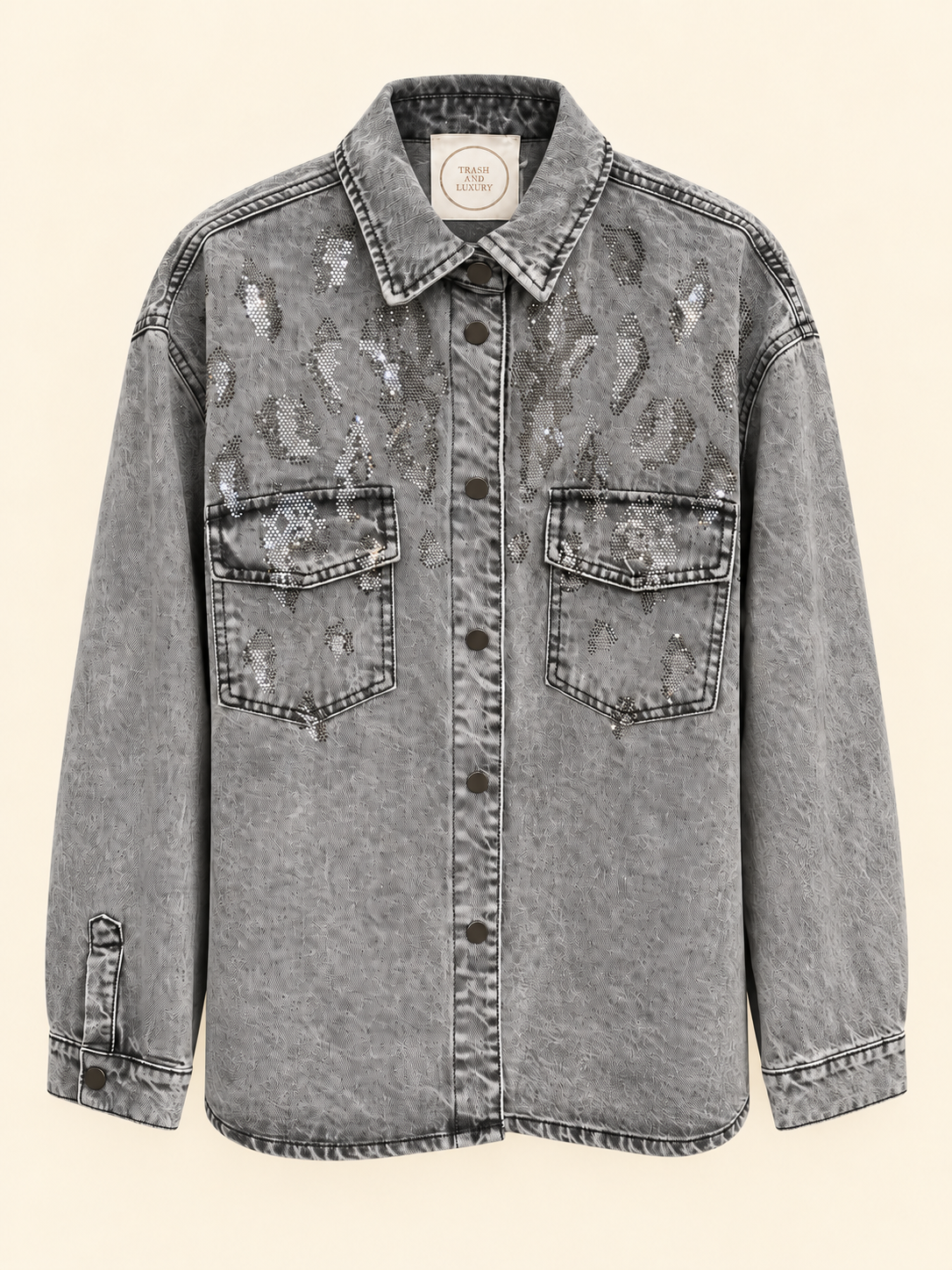 Trash and Luxury - Camicia Denim con strass