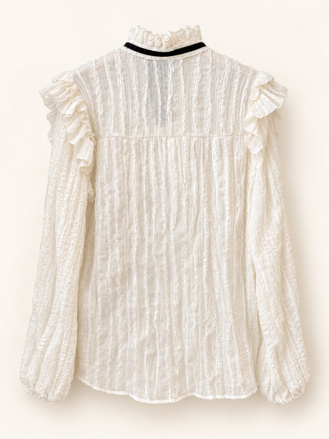 HAVE ONE - Camicia nastrino al collo burro