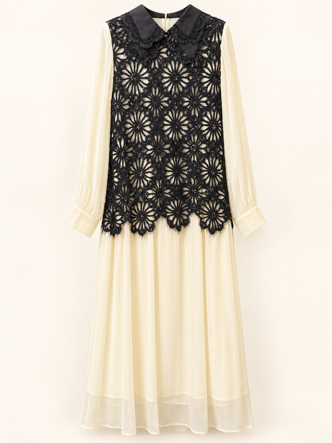 Trash and Luxury - Abito chiffon e maglia traforata