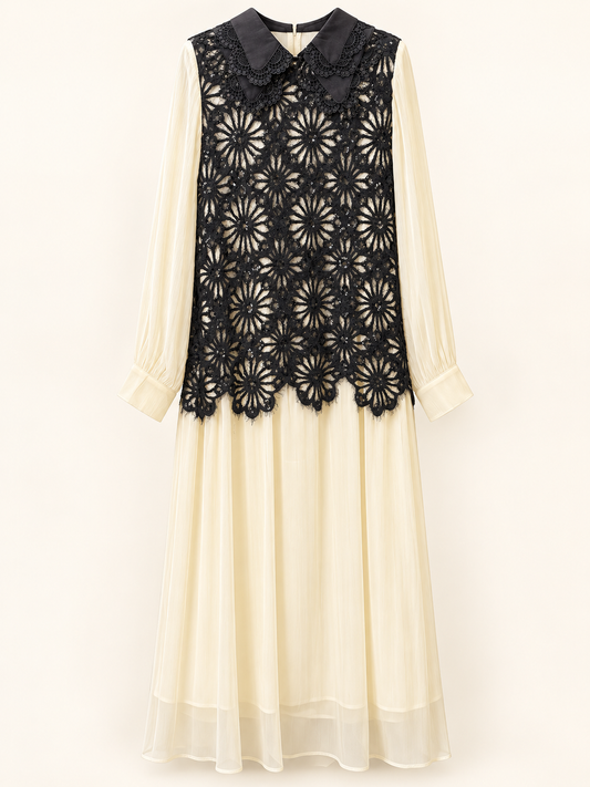Trash and Luxury - Abito chiffon e maglia traforata