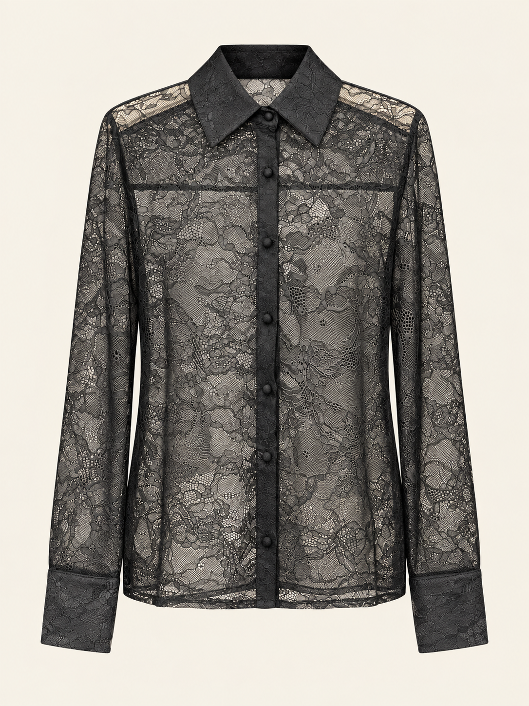 NO SECRETS - camicia in pizzo nera