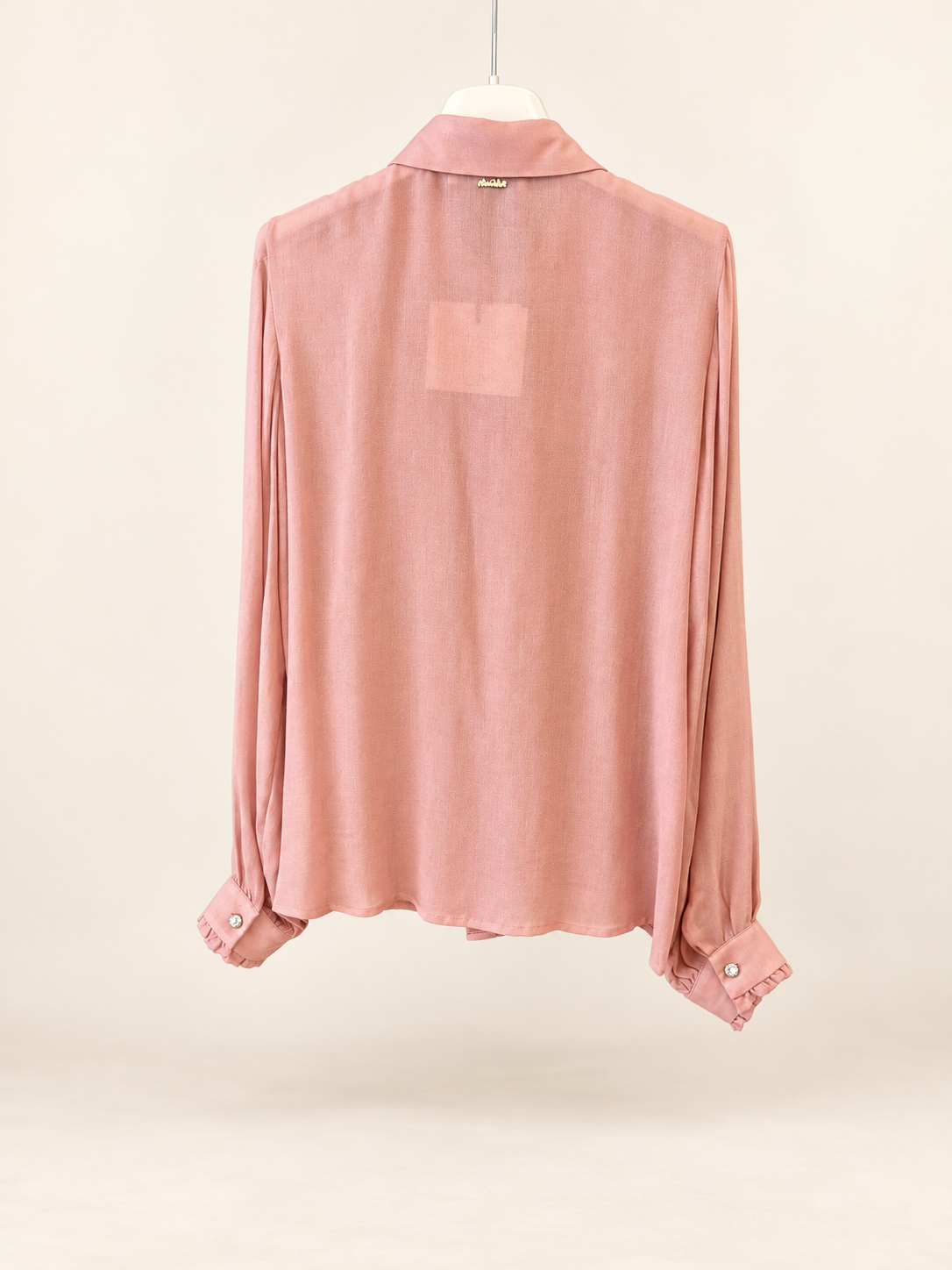 no-nà - Blusa con Rouches e bottone gioiello