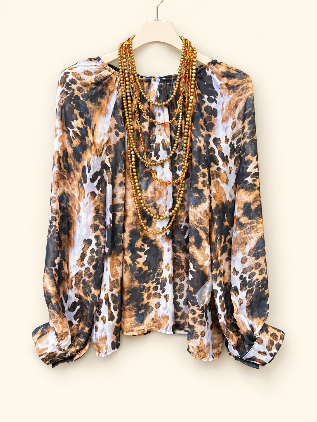 no-nà - Blusa fantasia animalier con collana
