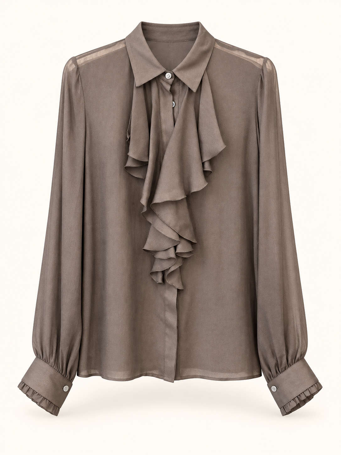 no-nà - Blusa con Rouches e bottone gioiello