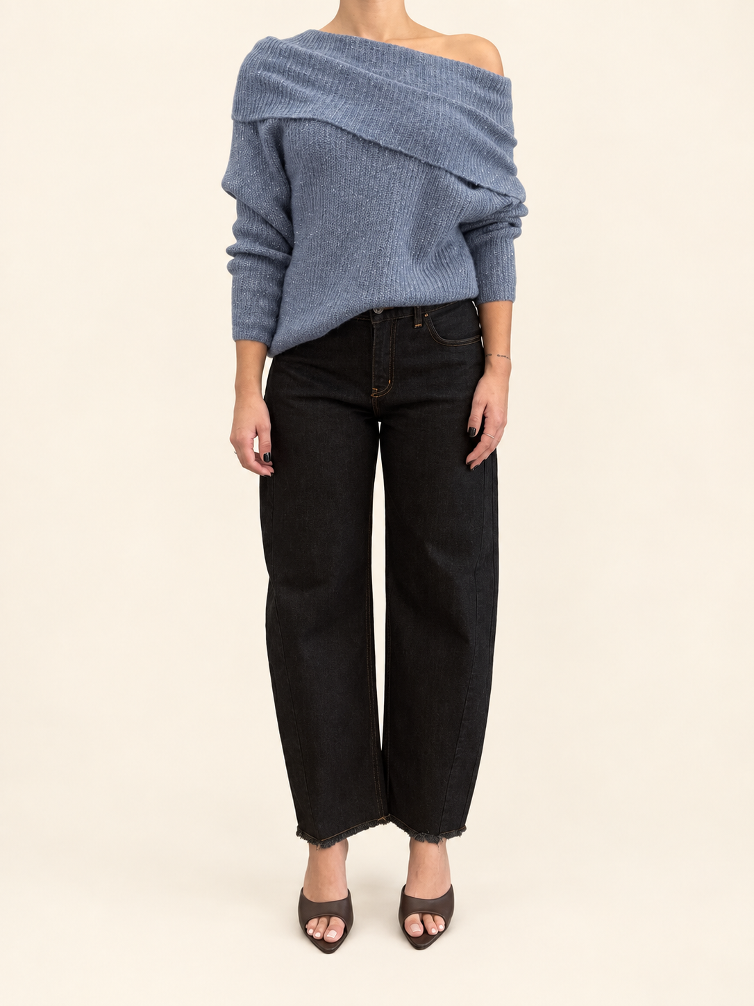 no-nà - Maglia spalla scesa lurex